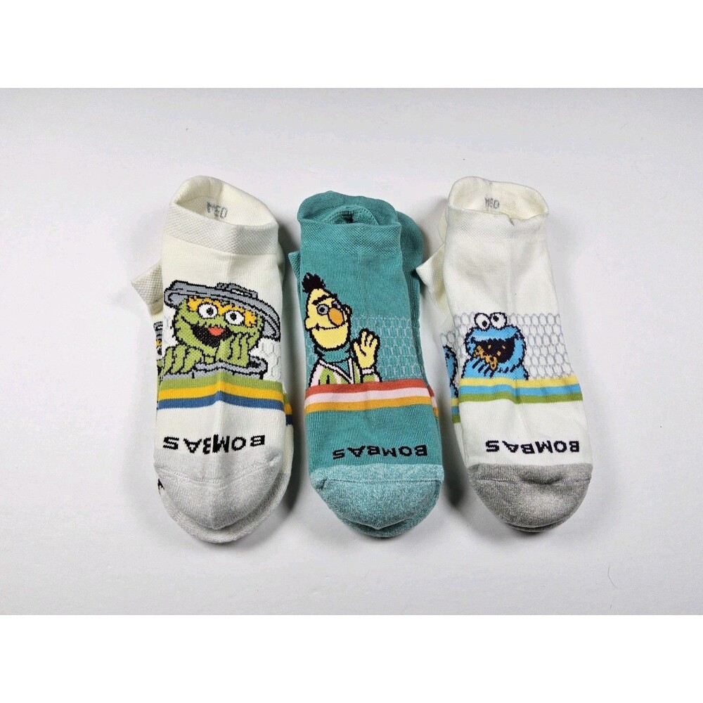 Bombas Sesame Street Oscar Burt Cookie Monster Lot Of 3 Pairs Socks Size M